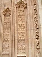 Lyon, Cathedrale Saint Jean, Portail, Porche de gauche, Ebrasements, Plaques decorees (02)